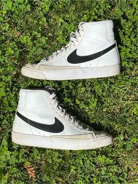 Nike White and Black High-Top Sneakers